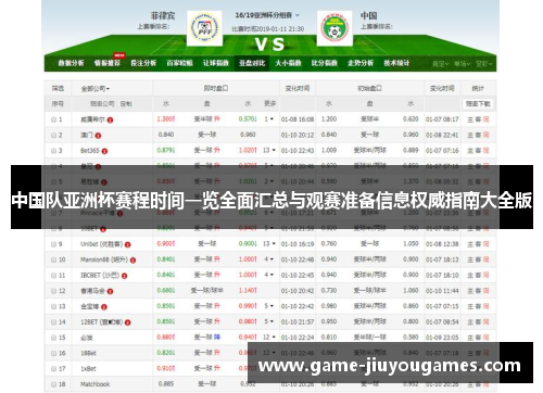 中国队亚洲杯赛程时间一览全面汇总与观赛准备信息权威指南大全版